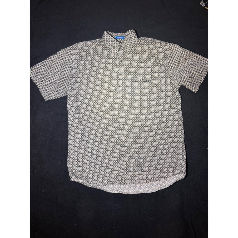 Pendleton Mens Large Short Sleeve Button Down Shirt Geometric Design